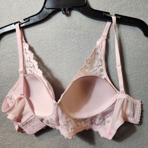 Maidenform Longline Bra Size 36B Soft Cup Bralette Lace Pink - Picture 6 of 9